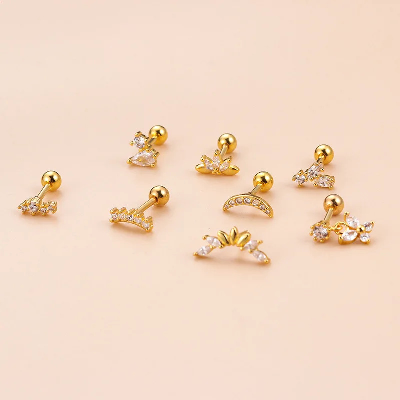 316L Steel Tragus/Cartilage Piercing Stud 16G Stainless Steel Cartilage Cubic Zirconia Stud Earrings for Women Girls 260711BJ - view 6