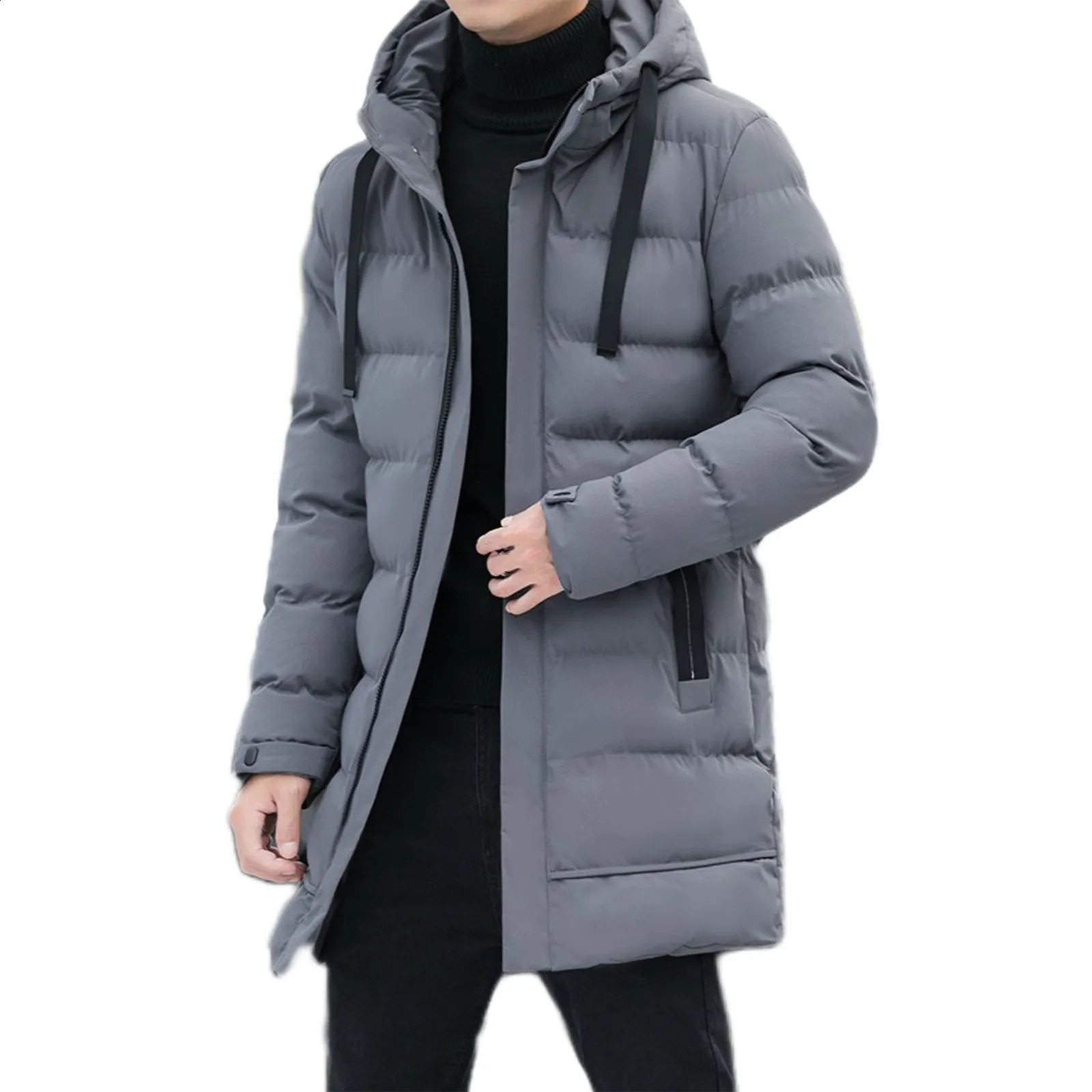 Top Quality Hooded Casual Fashion Long Thicken Outwear Parkas Jacket Men Winter Windbreaker Coats Men Clothing 240913
