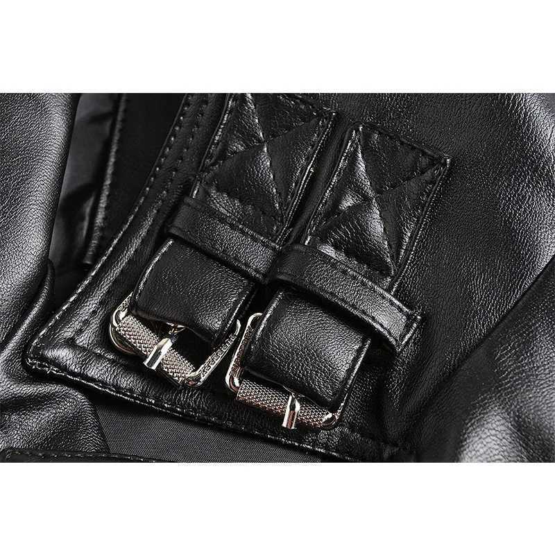 Mens Punk Leather Jacket Fashion Skeleton Rivet Car Leather Coat Casual PU Motorcycle Leather Coat W240918