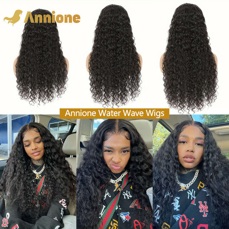 Water Curly 28Inch 13X4 HD Transparent Lace Front Wig Brazilian Natural 100% Human Hair Wigs For Women
