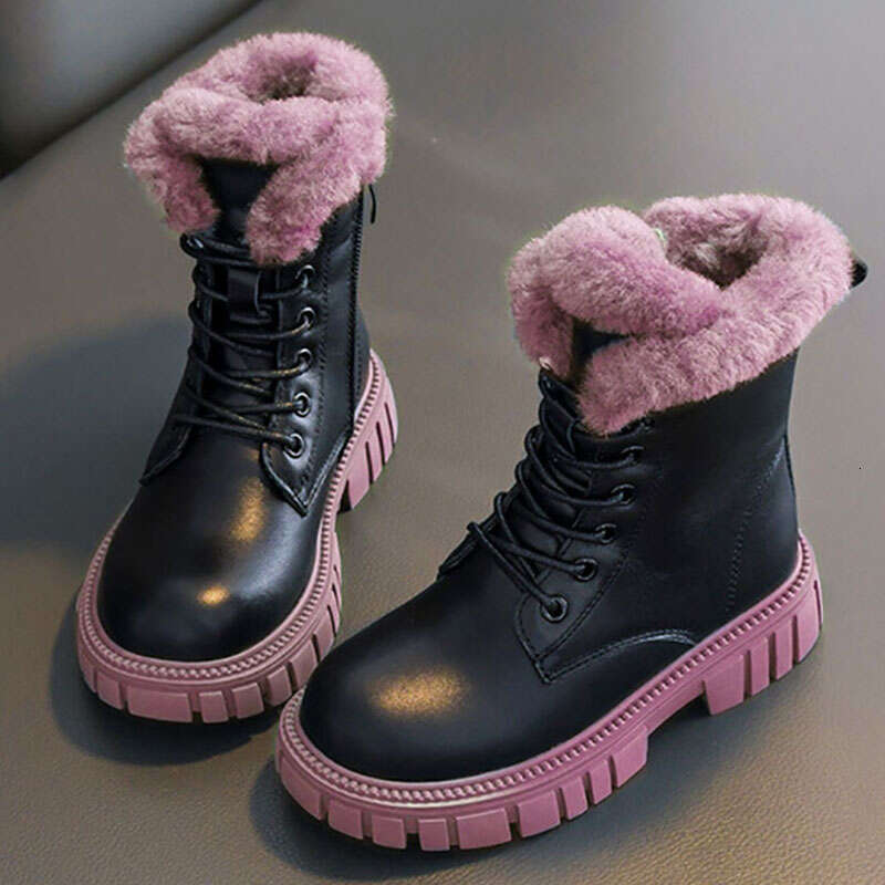 6-18y Korean Style Winter For Thick Warm Faux Fur Snow Soft-soled Anti-slippery Fashion Boots Girls