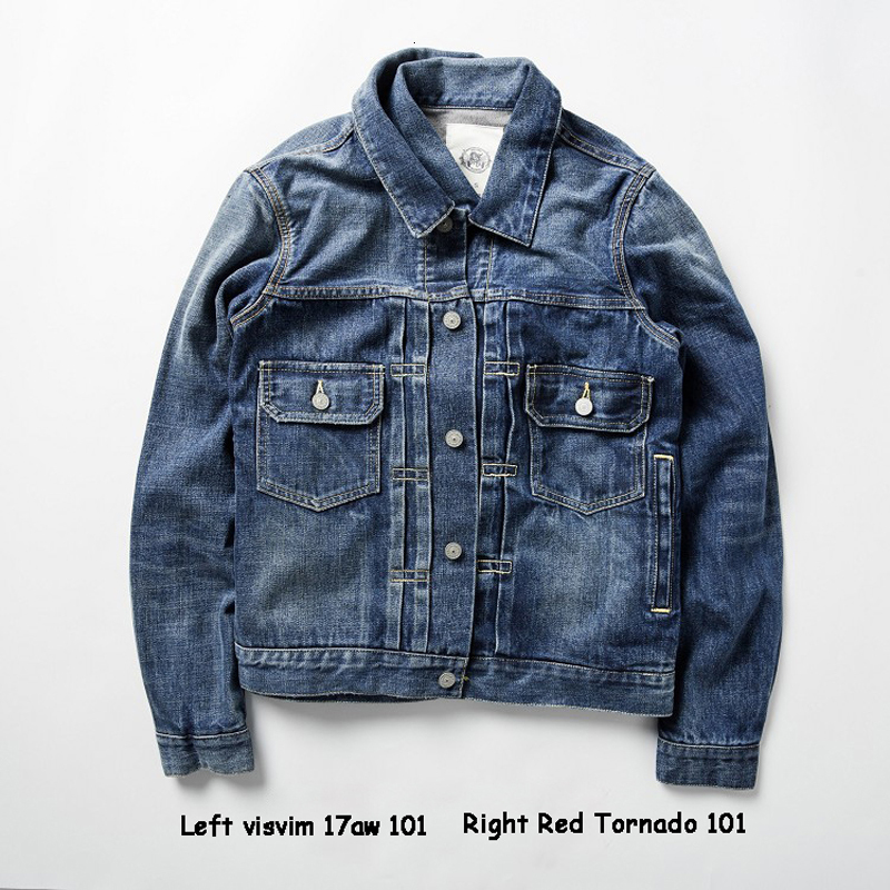 Red Tornado 101 Jean Jacket Damaged Dark Wash 14Oz Blue Sevledge Denim Trucker Jkt