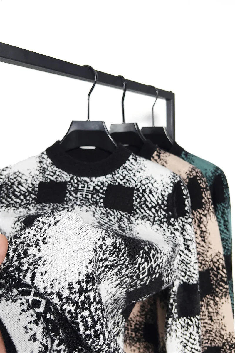 HighEnd Quality Mens Knitted Pullover Autumn Winter Exquisite Embroidered Sweater Japanese Fashion Street Warm Clothing 240907