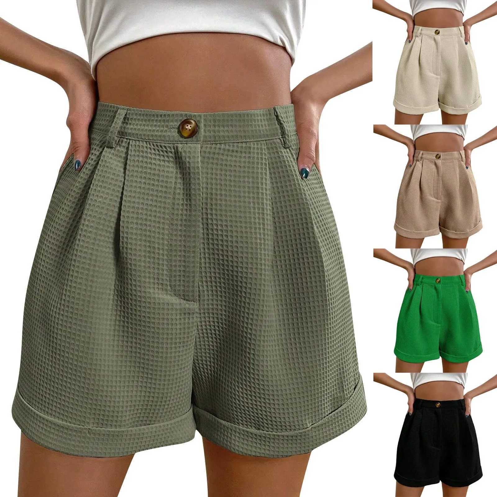 Office Lady Solid Shorts For Women Summer Y2k Loose Short Trousers Elegant Korean Fashion High Waisted Short Solid Simple PantsX240918