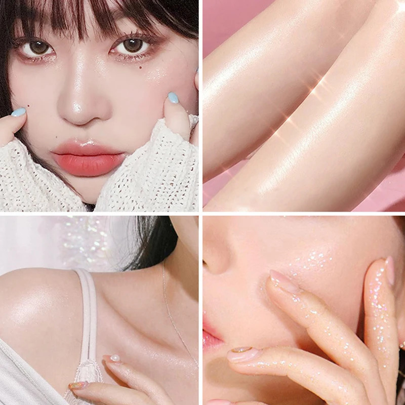 Peach Ball Highlighter Puff Powder high coverage Glitter Shimmering Face Body Foundation Sponge Ball Plush Makeup Cosmetic Tool 240914