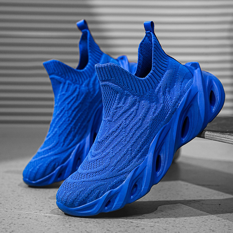 Men Women Couple Sports Breathable Fly Woven Blade Shoes Slip On Sneakers fashion