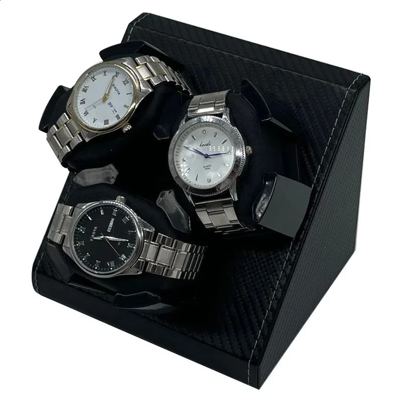 Watch Winder for Automatic Watches Automatic Winder for 3 Watches2 Rotation ModesPU Clock Storage Case Memory Cotton 240909