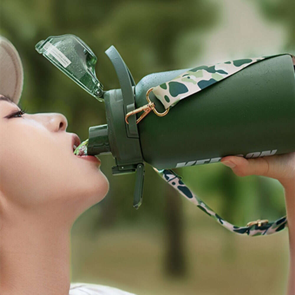 1.1L Sports Water Stainless Steel Large Capacity Double Wall Vacuum Insulated Thermos Bottle Keep Cold/Hot Thermal Out