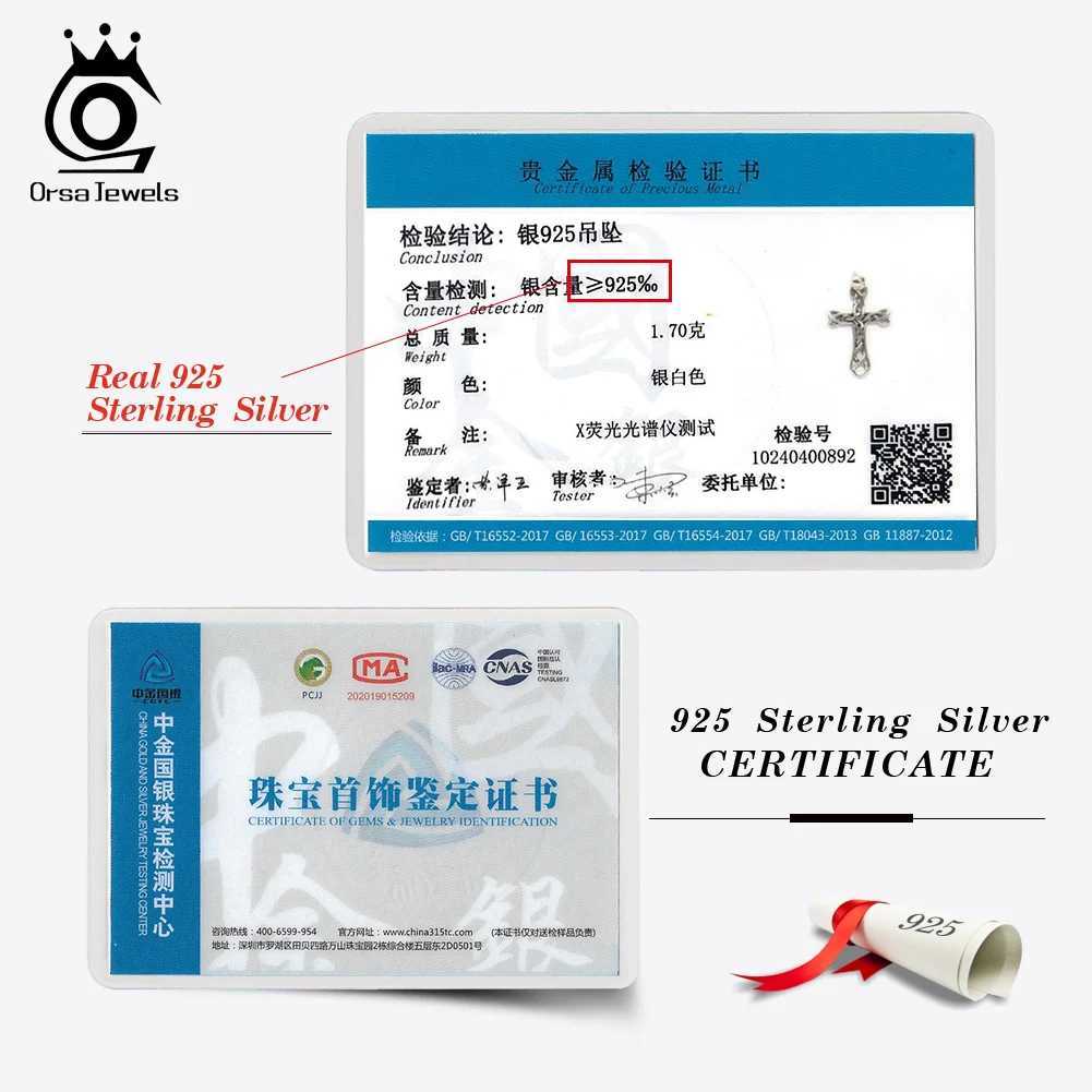 ORSA JEWELS Real 925 Pure Silver Cross Pendant Necklace Minimalist Celtic Knot Fashion Gothic Punk Jewelry SAPN43 W240918