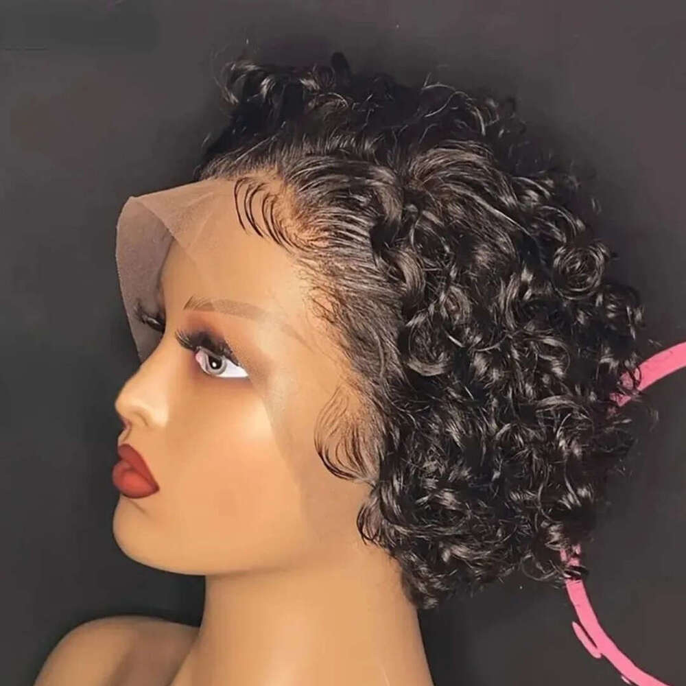 Curly E Cut Transparent Wigs Short Bob 13X1 Lace Wig Prepluck Brazilia Human Hair For Women Cheap