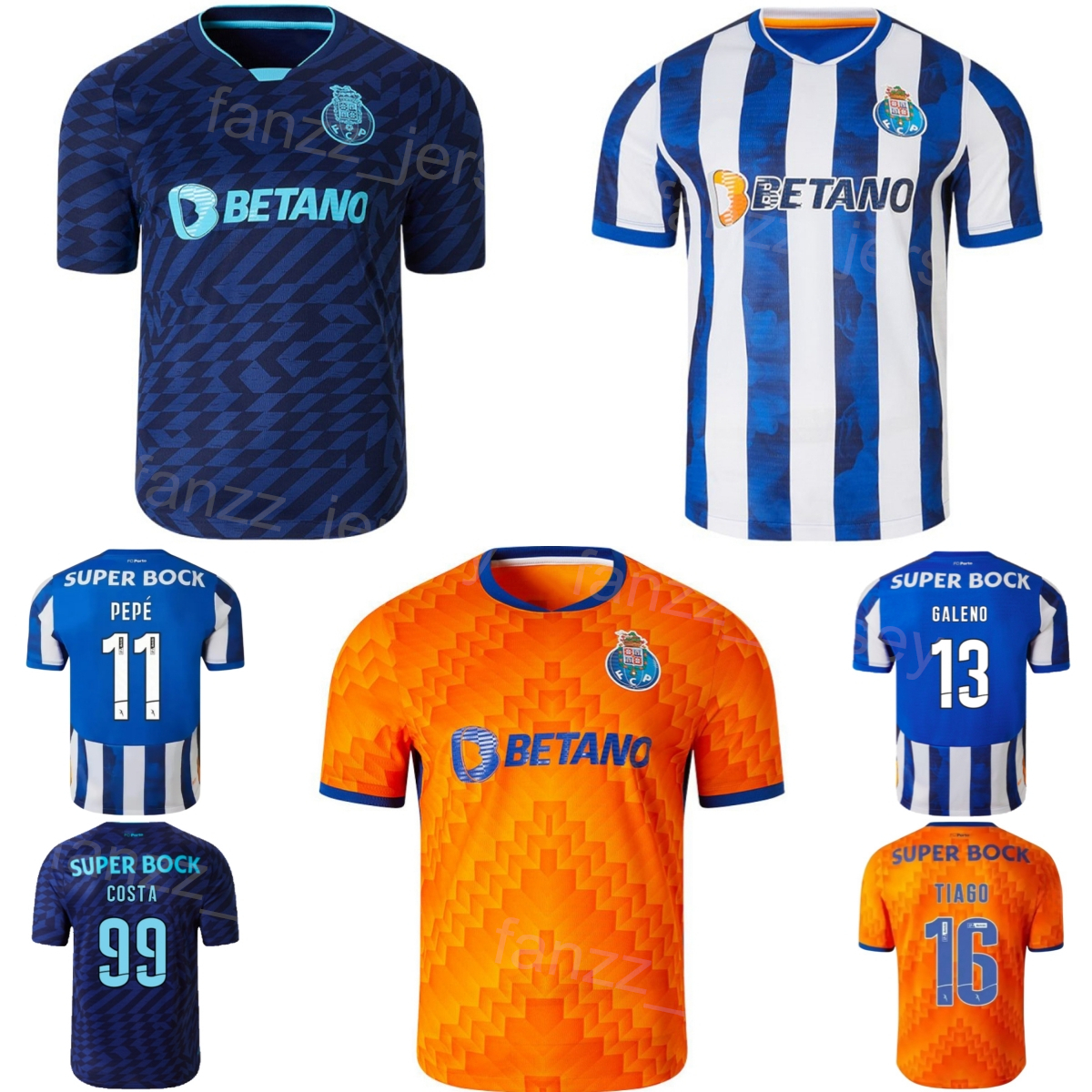 Club 2024-25 FC Portos Soccer Jerseys 13 GALENO 17 JAIME 16 GONZALEZ 19 NAMASO 70 BORGES 99 COSTA 15 SOUSA 22 VARELA 11 PEPE 6 EUSTAQUIO Football Shirt Kits Uniform Men