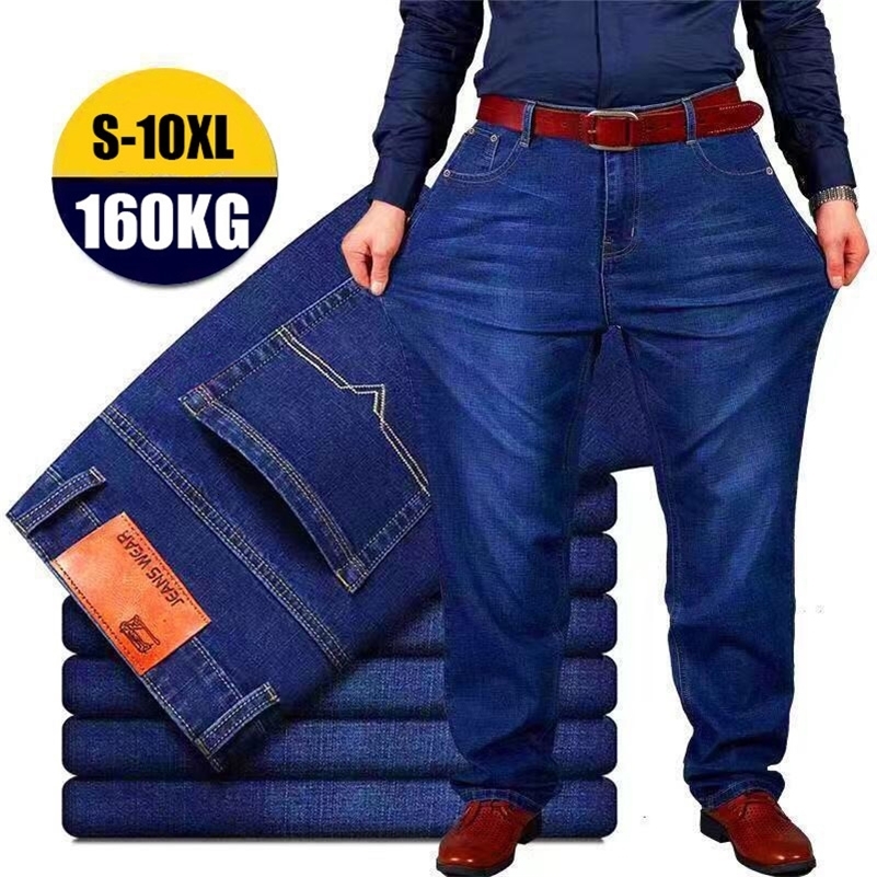 Men Jeans Oversize Black Blue Loose Big Size For Casual Fat Trousers Mens Cargo Pants Pantalon Homme 8XL 10XL 240913