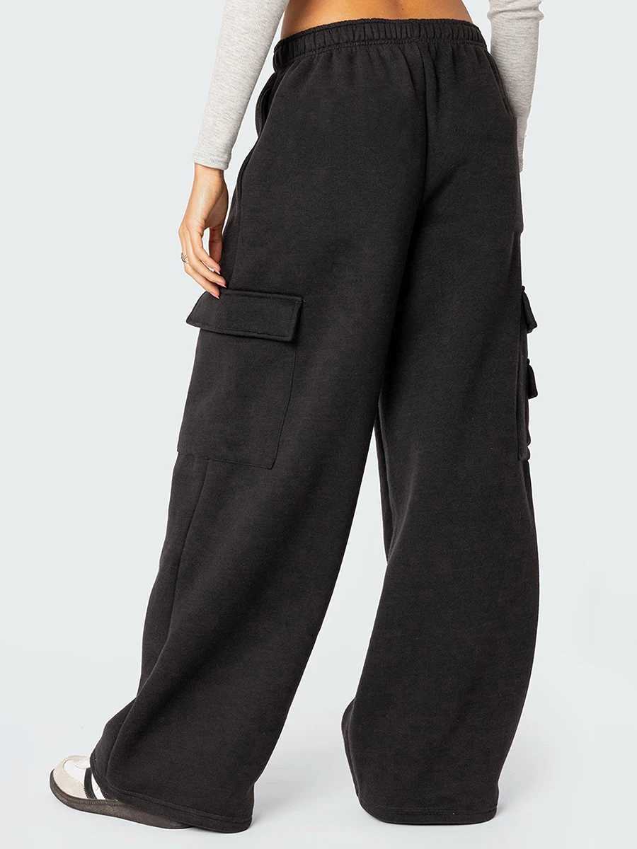Women s Causal Drawstring High Waist Baggy Straight Wide Leg Sweatpants Yoga High Waisted Solid Color Loose Trousers with M240918