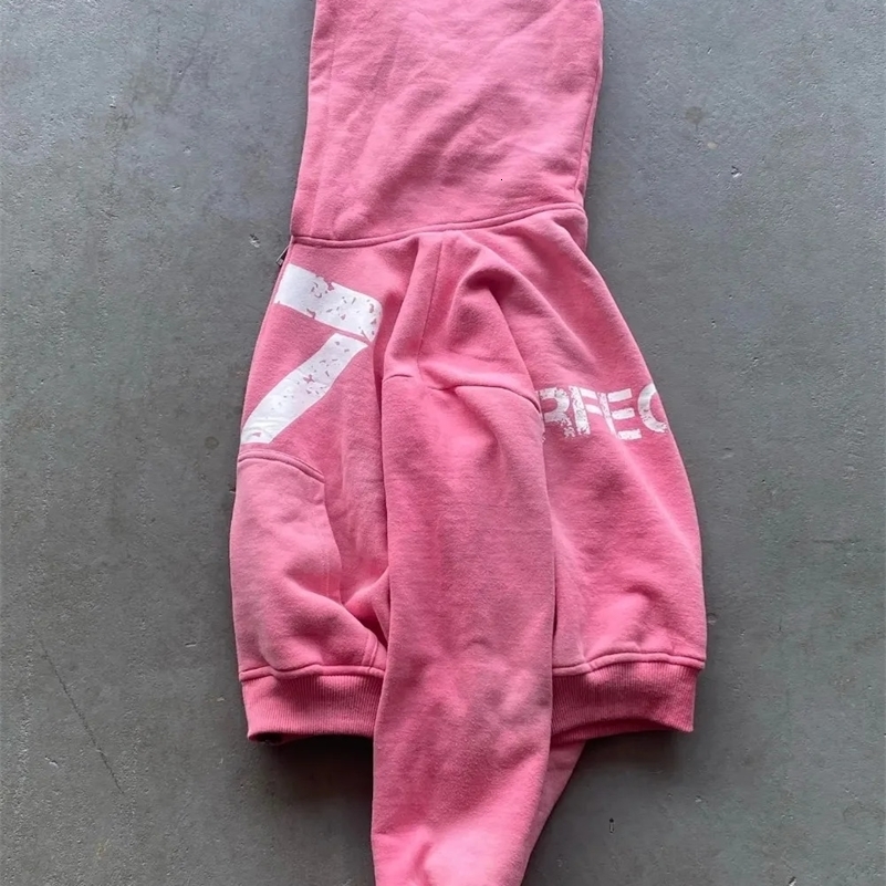 Fashionable Digital Print Drawstring Sweatpants Hooded Men Sweatshirt Y2K Zipper Casual Cardigan Street Autumn and Winter Suit 240911