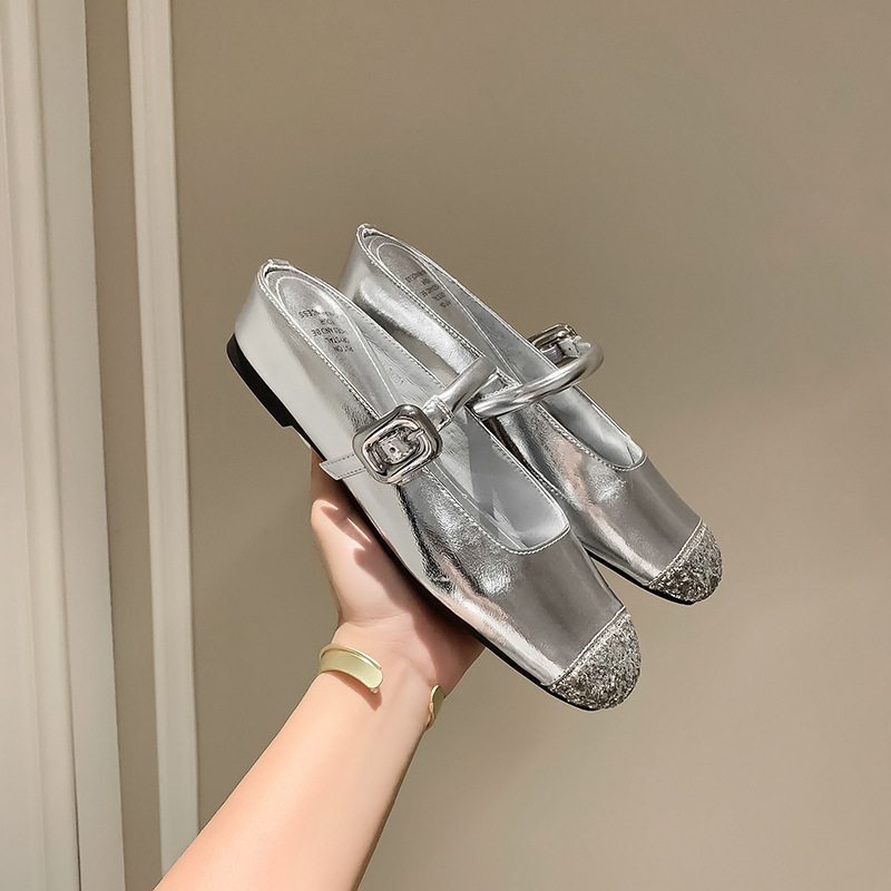 Women's Genuine Leather Mary Janes - Comfortable Slip-On Flat Shoes with Round Toe cf2d