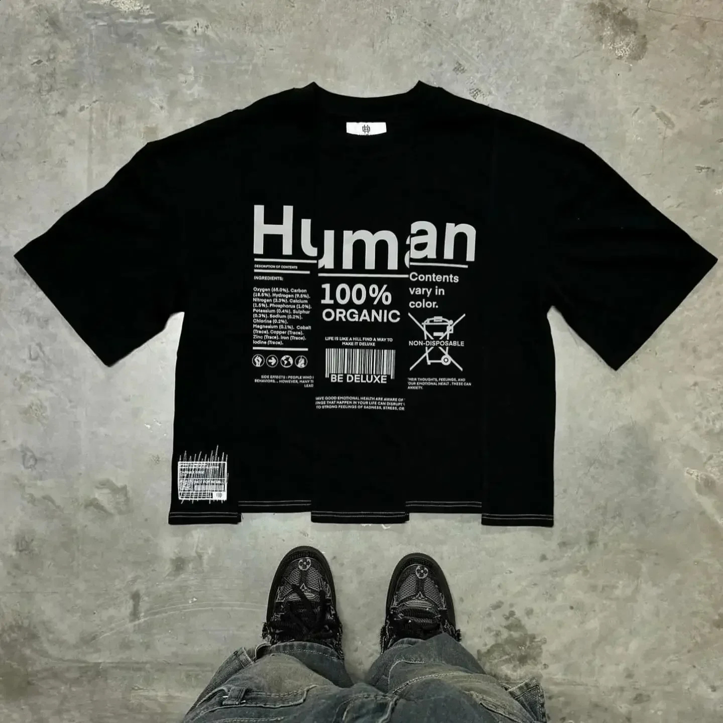 Hip Hop Letter Goth Patchwork T-shirts oversized Gothic streetwear trend casual short sleeved Harajuku womens Y2k top mens clothing 240914