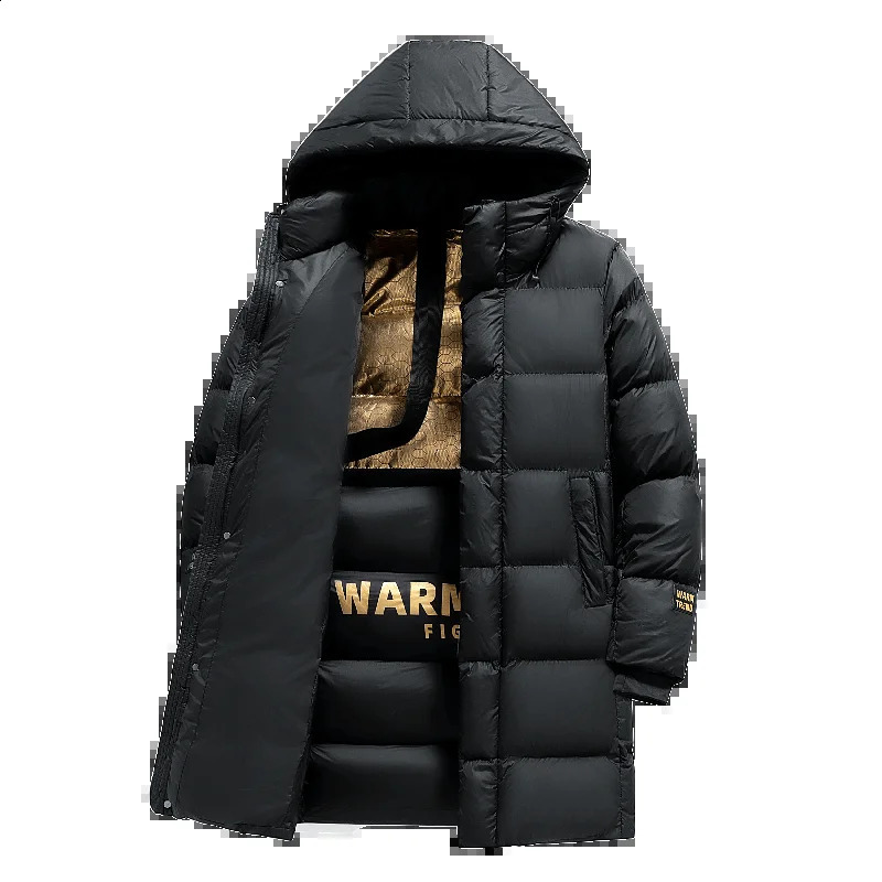 Hood Waterproof Parkas Men Warm Winter Long Casual Thick Warm Jacket Coat Men Outwear Fashion Pockets Parka Jacket 240913