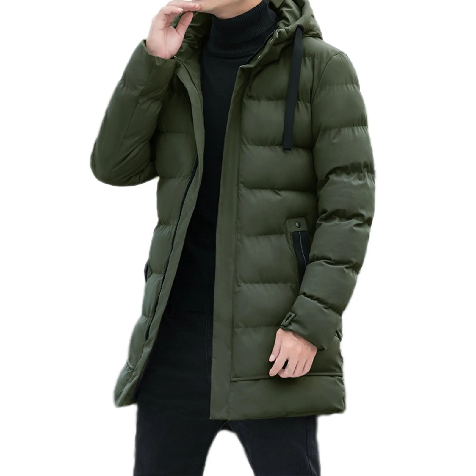 Top Quality Hooded Casual Fashion Long Thicken Outwear Parkas Jacket Men Winter Windbreaker Coats Men Clothing 240913
