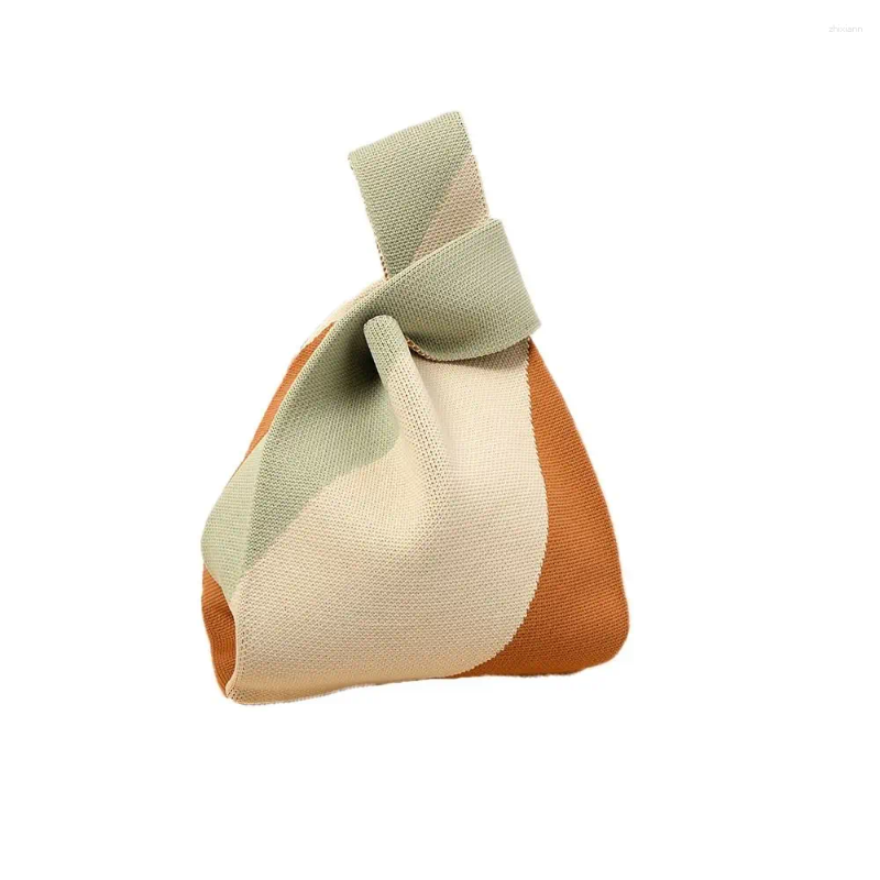 2025 NEW fashion Shopping Bags Mini Shoulder Bag Women Girls Handmade Tote Knit Handbag Knot Wrist zhanyishengli
