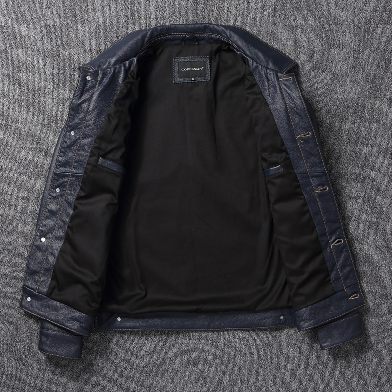 CC Shop Top.Y2k New Classic Casual Slim Fit Genuine Leather Coat.Quality Fashion Cowhide Jacket.Young Popular 557 Style Denim