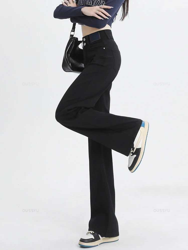 Brand Clothing Summer Thin Soft Lyocell Fabric Womens Jeans Baggy Denim Pants Black Lengthening Casual Trousers Female XS-XXL M240914