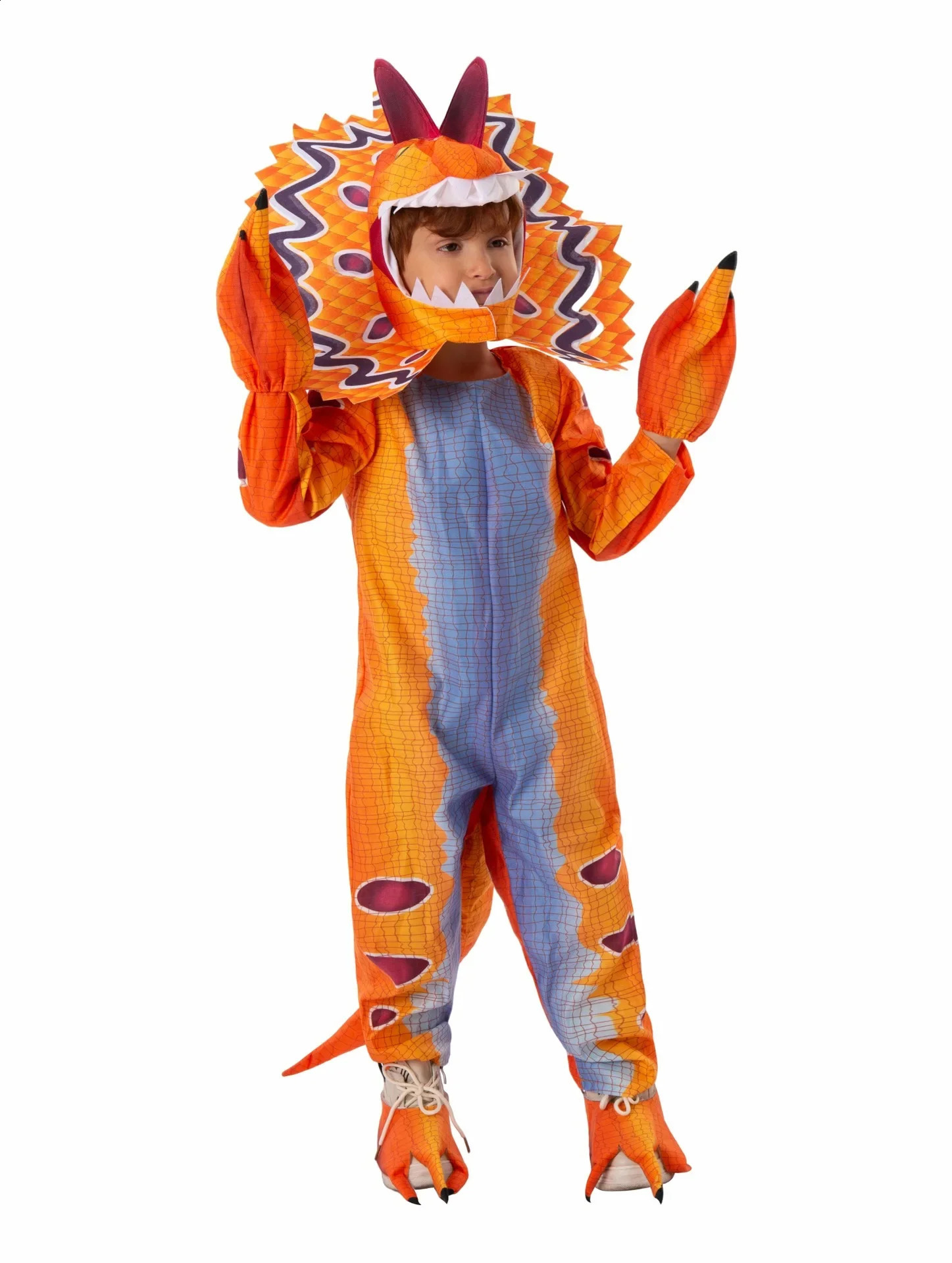 Kids Triceratops Dinosaur Costumes Girls Boys Halloween Cosplay Children Dino Pretend Game Party Role Play Dress Up Gifts 240906