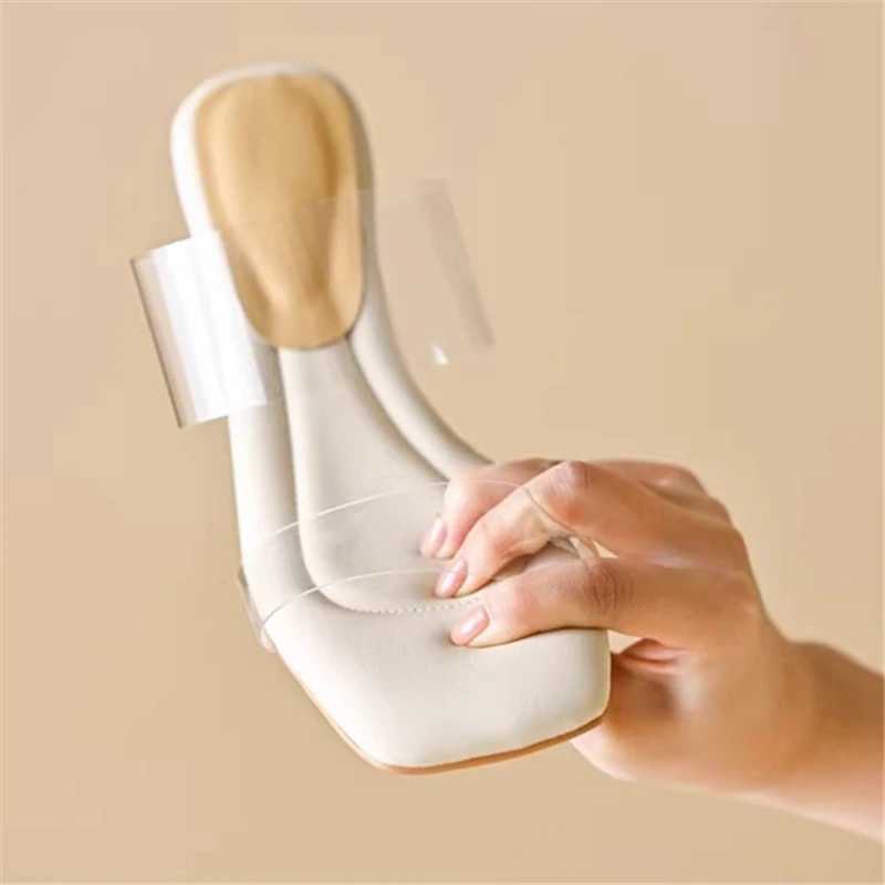 Summer womens pumps sandals PVC jelly slippers open heels high heels transparent Perspex slippers heels transparent sandalsXJ250311