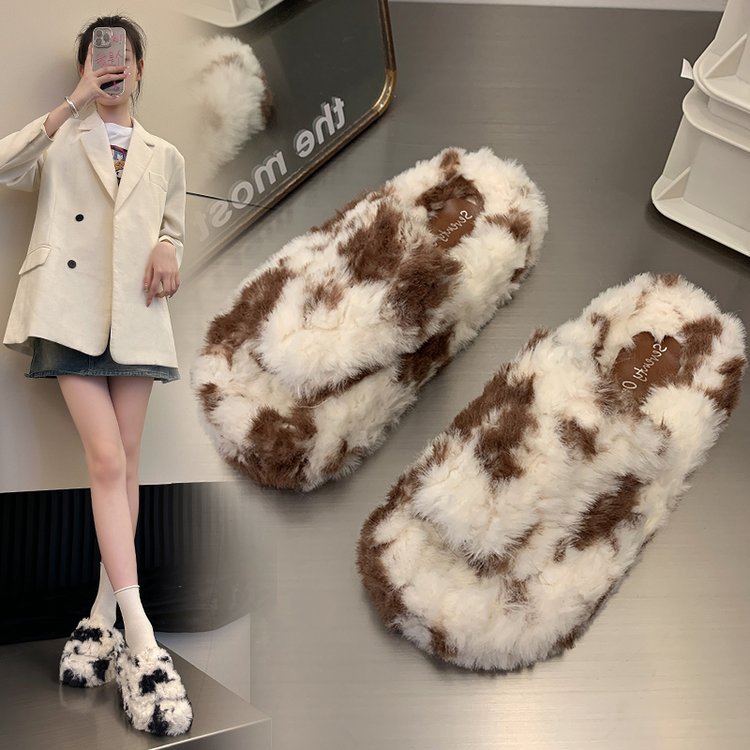 Women Slippers Winter Outdoor Warm Versatile Fashion Thick Sole Fashion Shoes Free shipping dh5727163