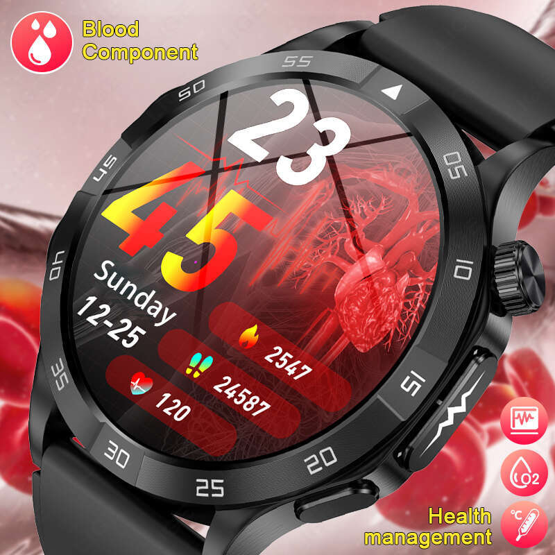 AI Medical Grade ECG + PPG Smart Watch Health Monitor Hommes Bracelet Bluetooth Appeler Smartwatch imperméable pour Android iOS