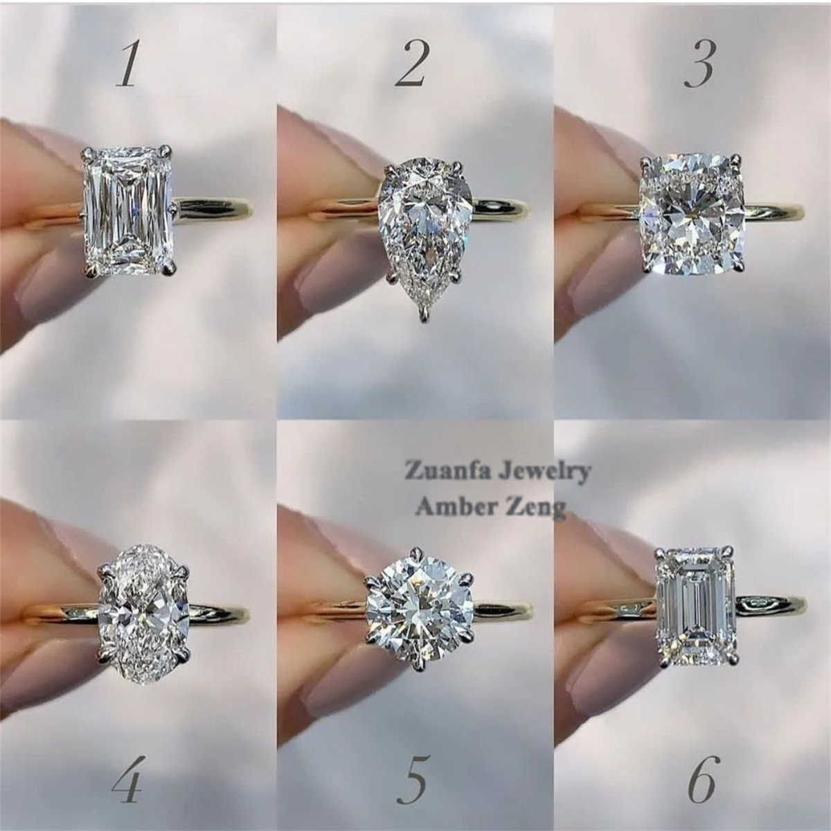 New Design 18K Solid Gold Stone Ladies Engagement Wedding Rings Set Women D Color Vvs Diamond Jewelry Moissanite Ring