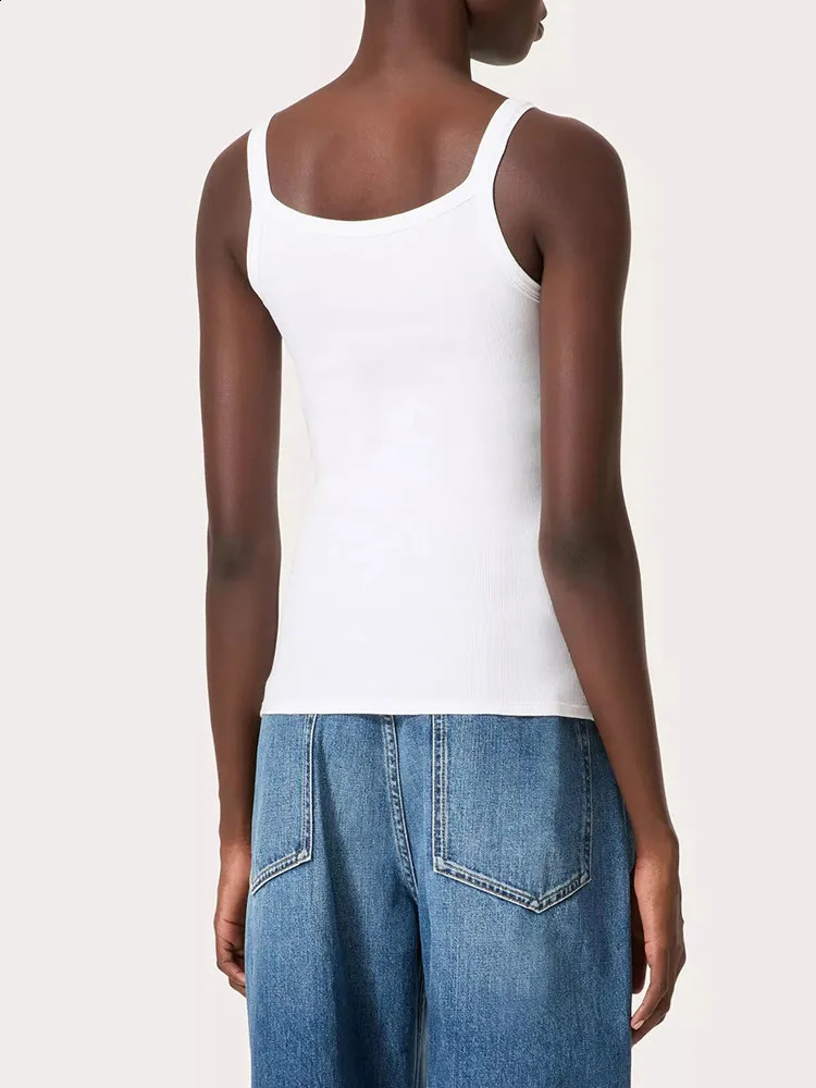 TWOTWINSTYLE solid decal womens casual vest round neck sleeveless weight loss streetwear vest womens fashion 240914