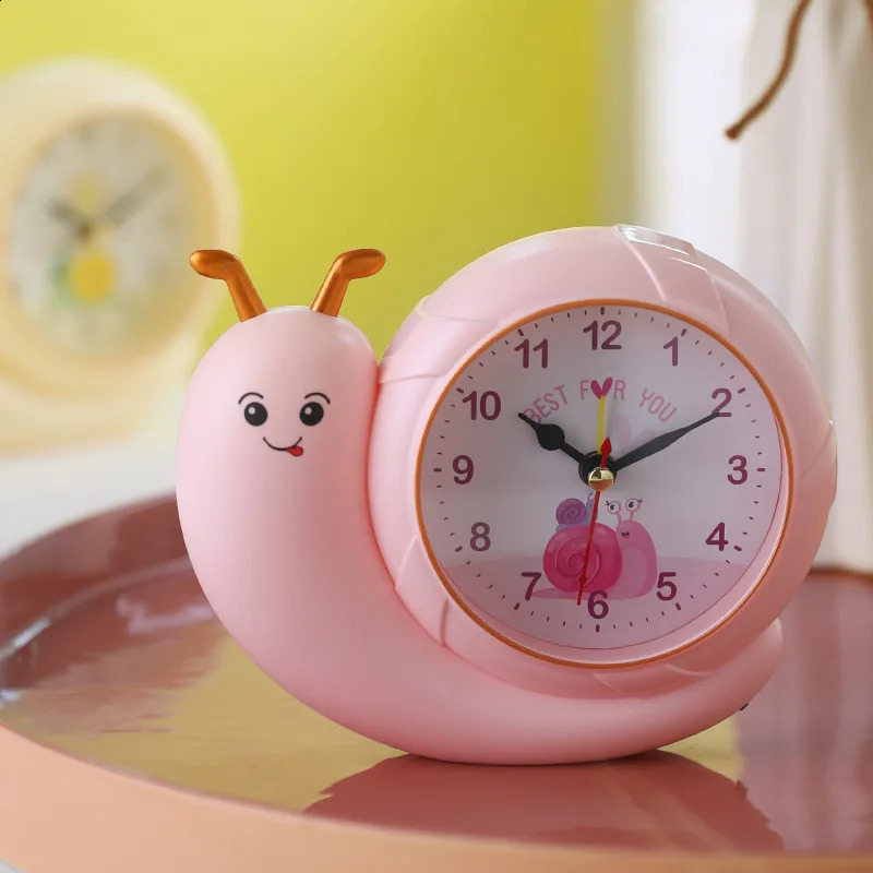 Cute childrens alarm clock cartoon snail small bedroom home wall decoration hanging table clock 240918