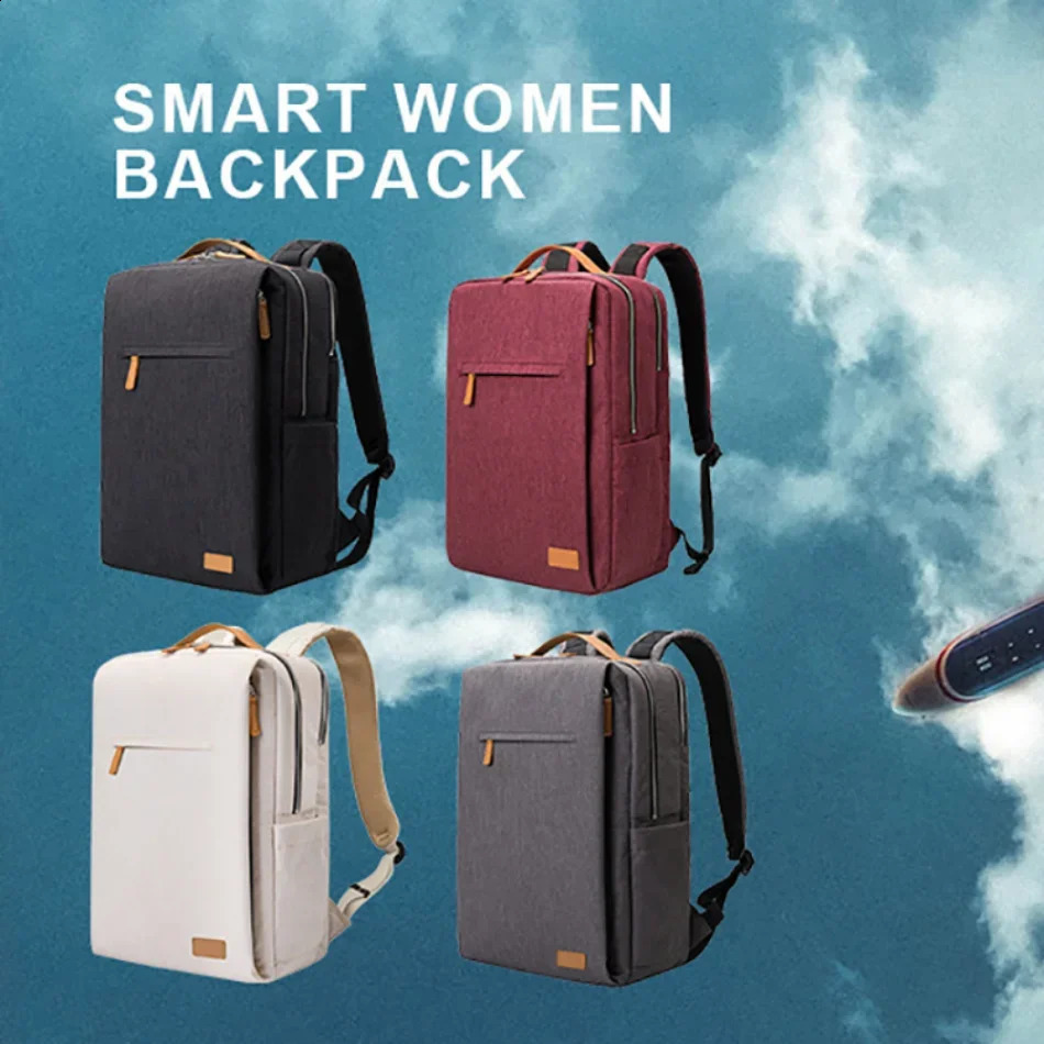 Multi functional travel backpack womens airplane bag laptop USB charging lightweight 240913