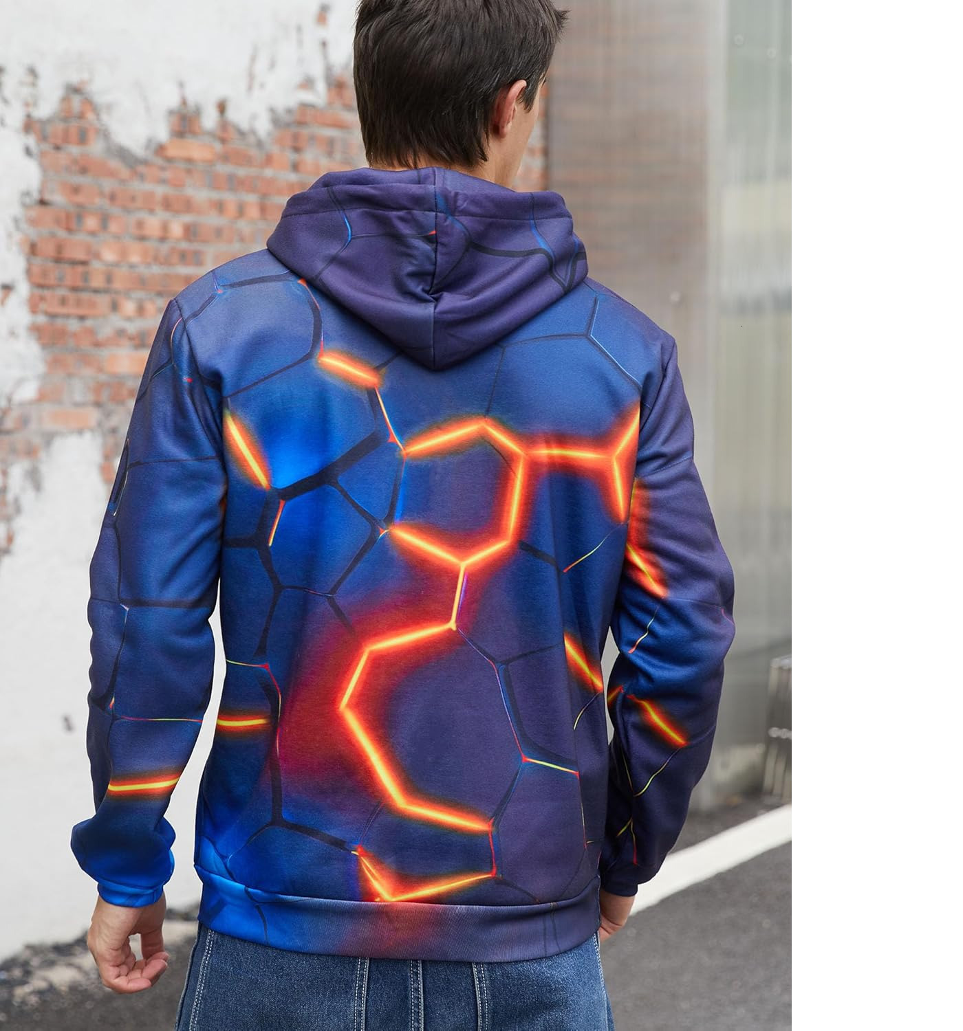 Hoodie for Mens Womens Unisex Cool 3D Liner Hoodies Upgrade Quality Pullover Novelty Print Sweatshirt With Front Pocket Graphic