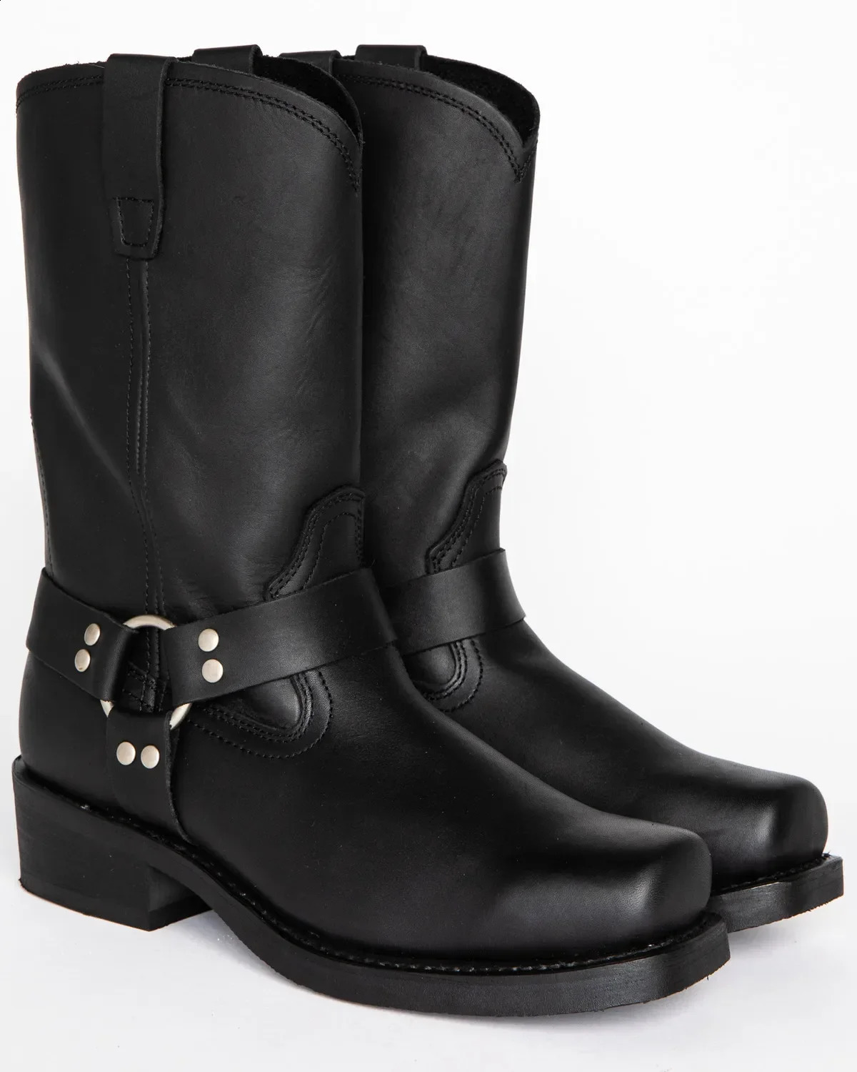 Retro cowboy boots mens mid to small leg western Pu leather skate boots mens winter knight boots 240919