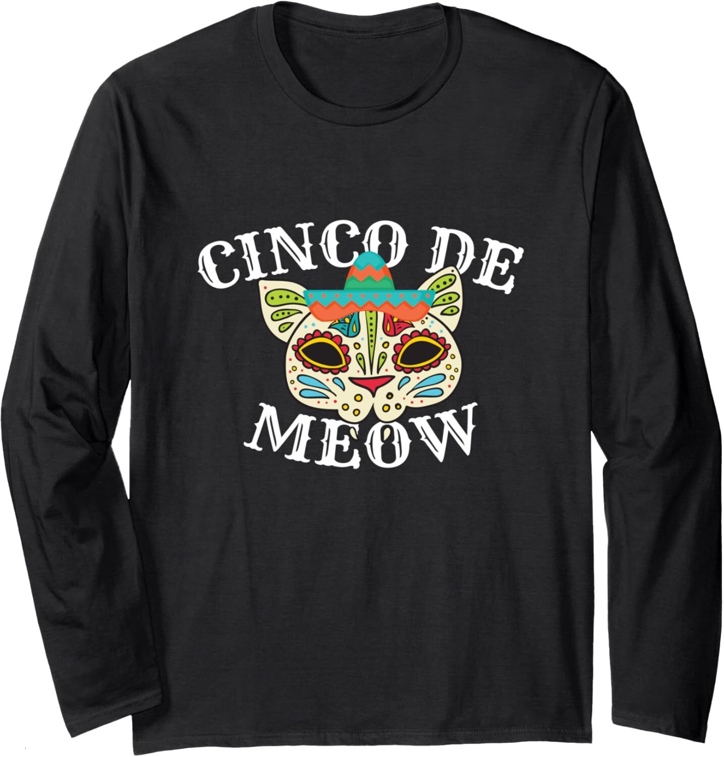 Long Sleeve Shirts for Men sweatshirt Cinco de Meow Cat Sombrero De Mayo Funny Gift Tee Streetwear Casual tops clothes 56