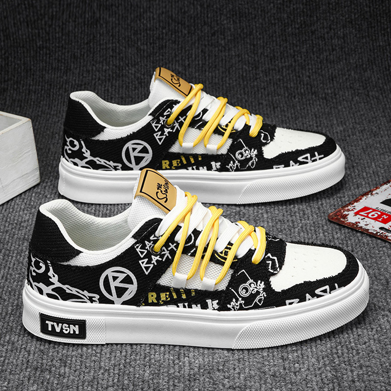 Breathable Casual Shoes: Trendy 2024 Men's Fashion Printing Versatile Footwear b4ee