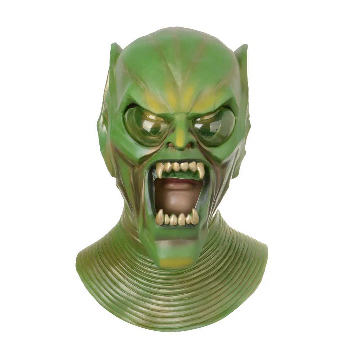 Halloween Toys Green Goblin Duivel Volgelaatsmasker Latex Maskers Halloween Cosplay Party Monster Kostuum Props Scary Demon Kids Face Maks CosL240910