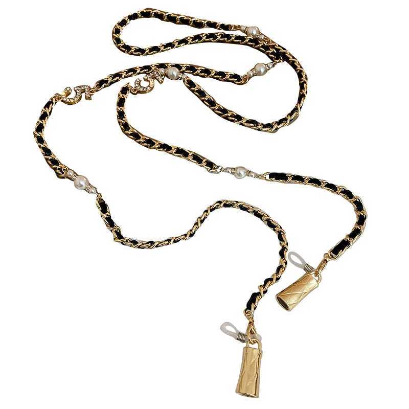 Belts Fashionable PU twisted long chain necklace suitable for women classic pearl lamination can accommodate the head J240913