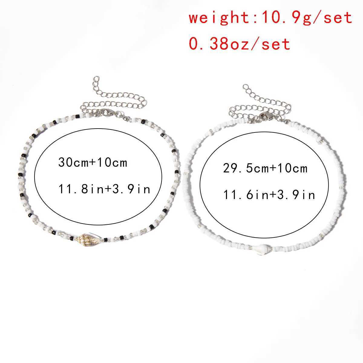 New Puka Shell Pendants Necklace for Women Black White Beads Choker Collier Femme Vintage Bohemian Summer Kpop Y2K JewelryX241010