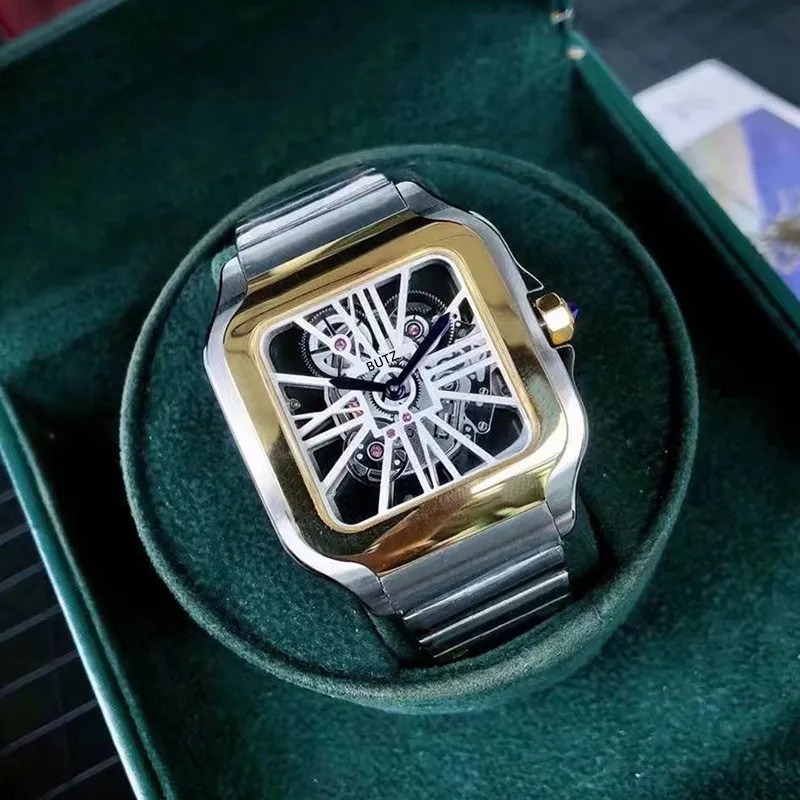 BUTZ New arrival High quality watch man classic quartz movement men watches designer stainless steel bracelet New arrivals wristwatch gift Skeleto kisn Face 090