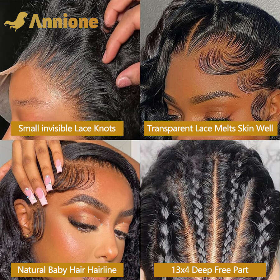 Water Curly 28Inch 13X4 HD Transparent Lace Front Wig Brazilian Natural 100% Human Hair Wigs For Women