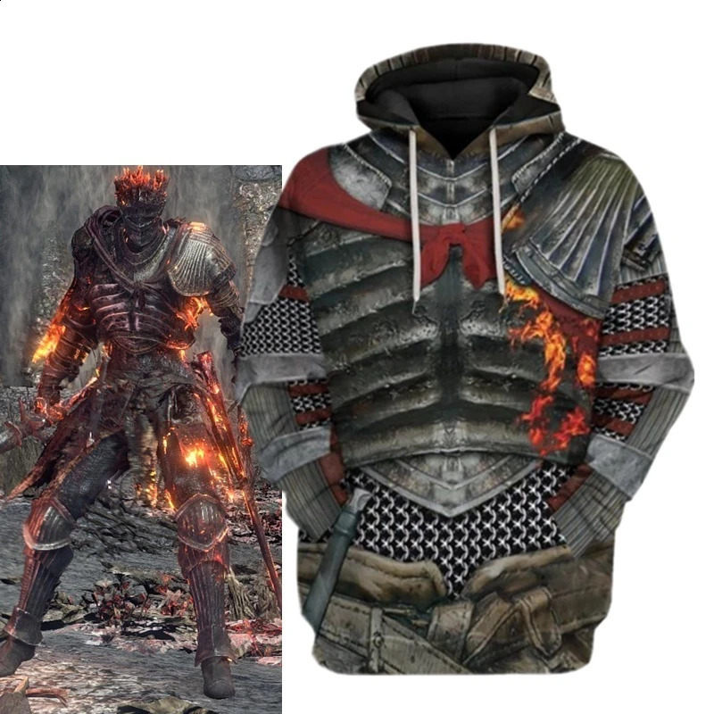 Mens And Womens 3d Printed Game Dark Souls Hoodie Fashion Casual Hooded Sweatshirt Cool Sport Oversized Loose Top 240910