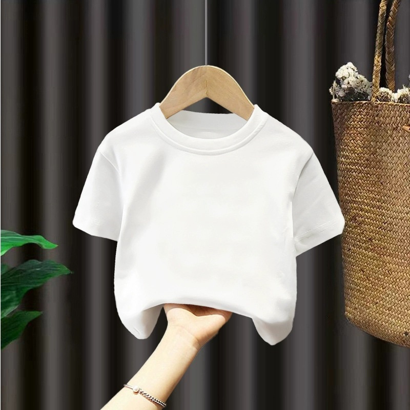kids t-shirts boys custom pattern girls short sleeves 180g cotton t shirt children summer tees baby tops white black casual top tee kids clothes fashi