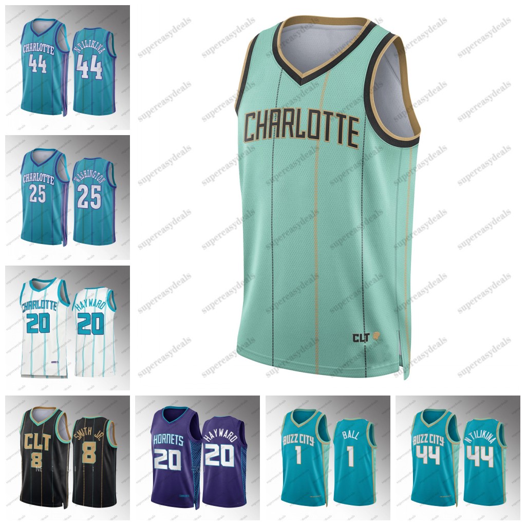 24 Brandon Miller Charlotte Custom Mens Women Youths P.J. 25 Washington LaMelo 1 Ball 20 Gordon Hayward 12 Kelly Oubre Jr. 2024 Hornets Jerseys