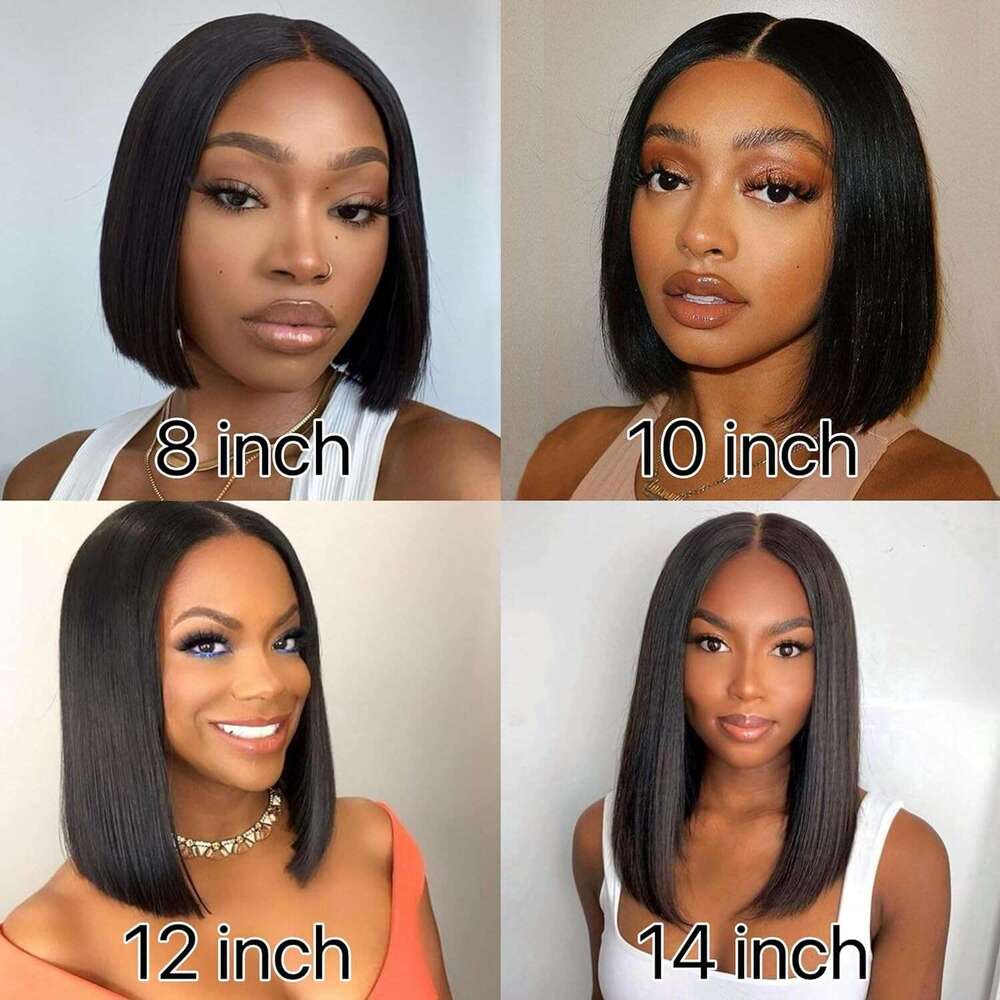 Glueless Bob Wig HD Lace Front Pre Plucked 13X4 Wear And Go Closure Wigs Human 180% Density With Baby Hair