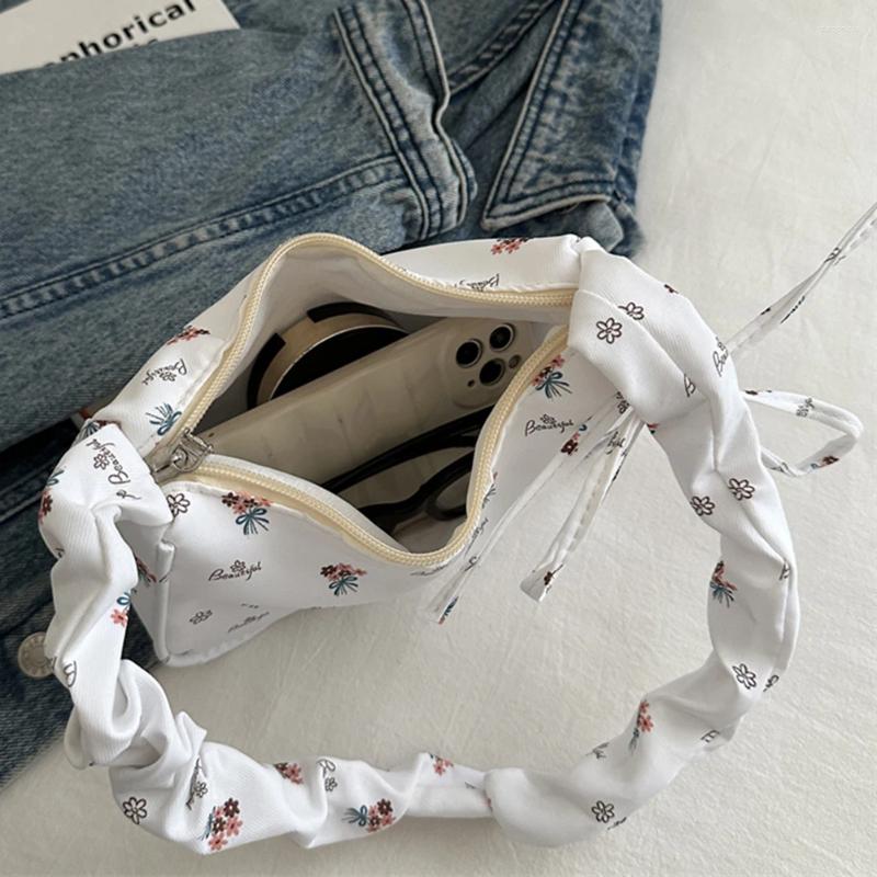 Totes Summer ral Shoulder Bag Fashion Ruched Tote Handbag Designer Clutch Purse With Zipper Closure For Women And Girls