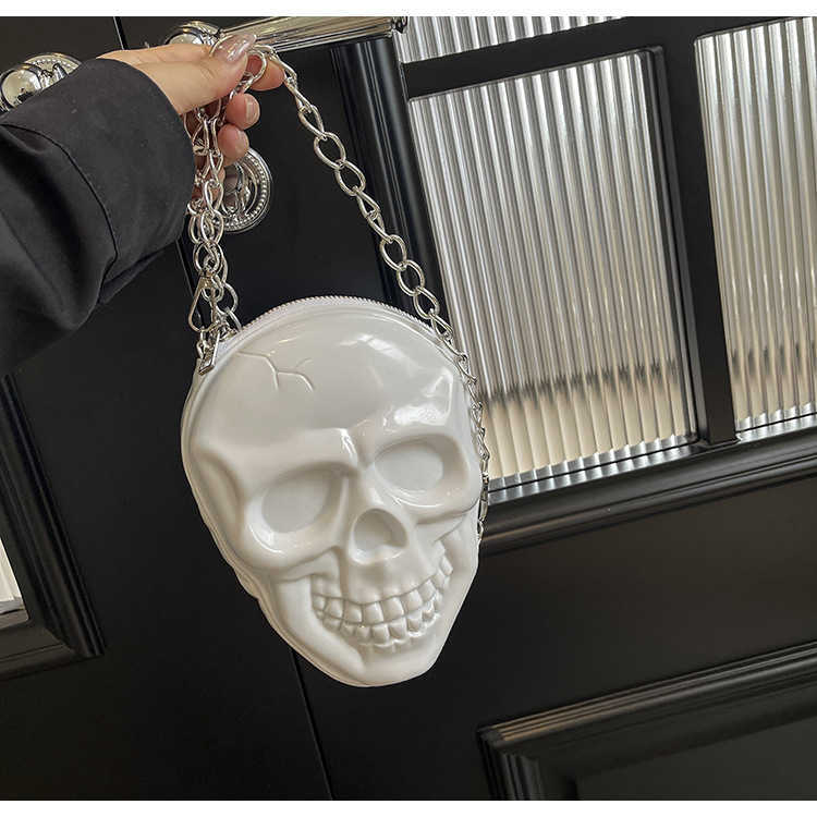 Halloween Personalized Skull Fashion Shoulder Bag for Women 2024 New Women s Versatile Chain Crossbody 240918