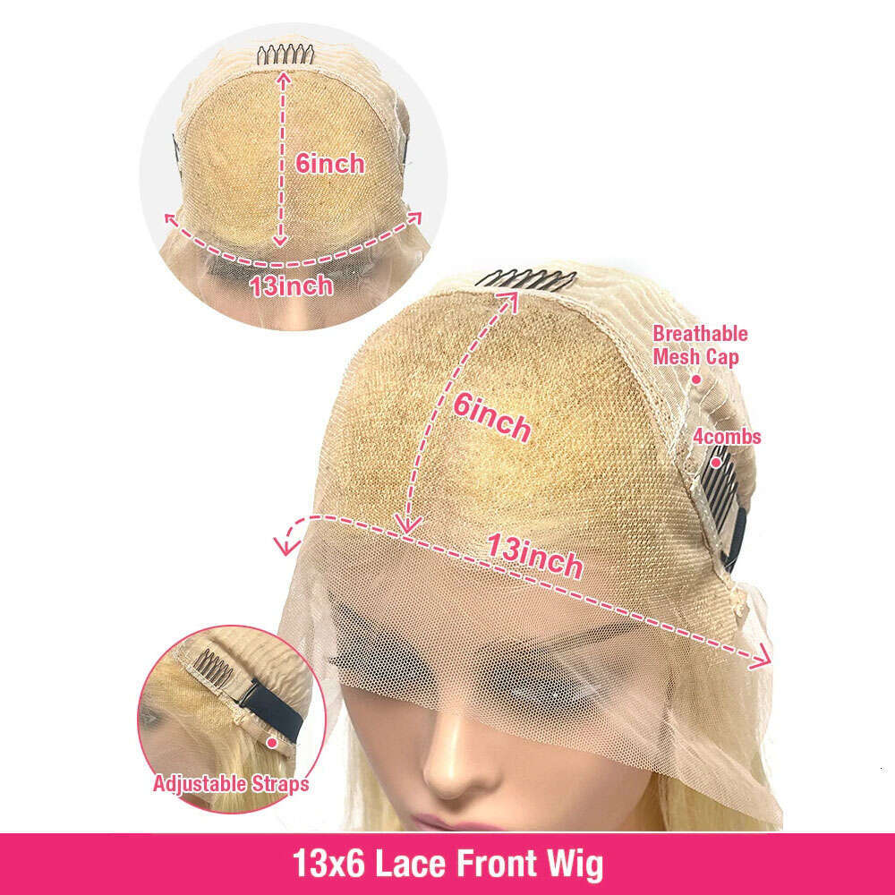 200 Density Blonde 613 HD 30 34 Inch Straight Frontal Wig For Black Women 13X6 Transparent Lace Front Human Remy Hair Wigs
