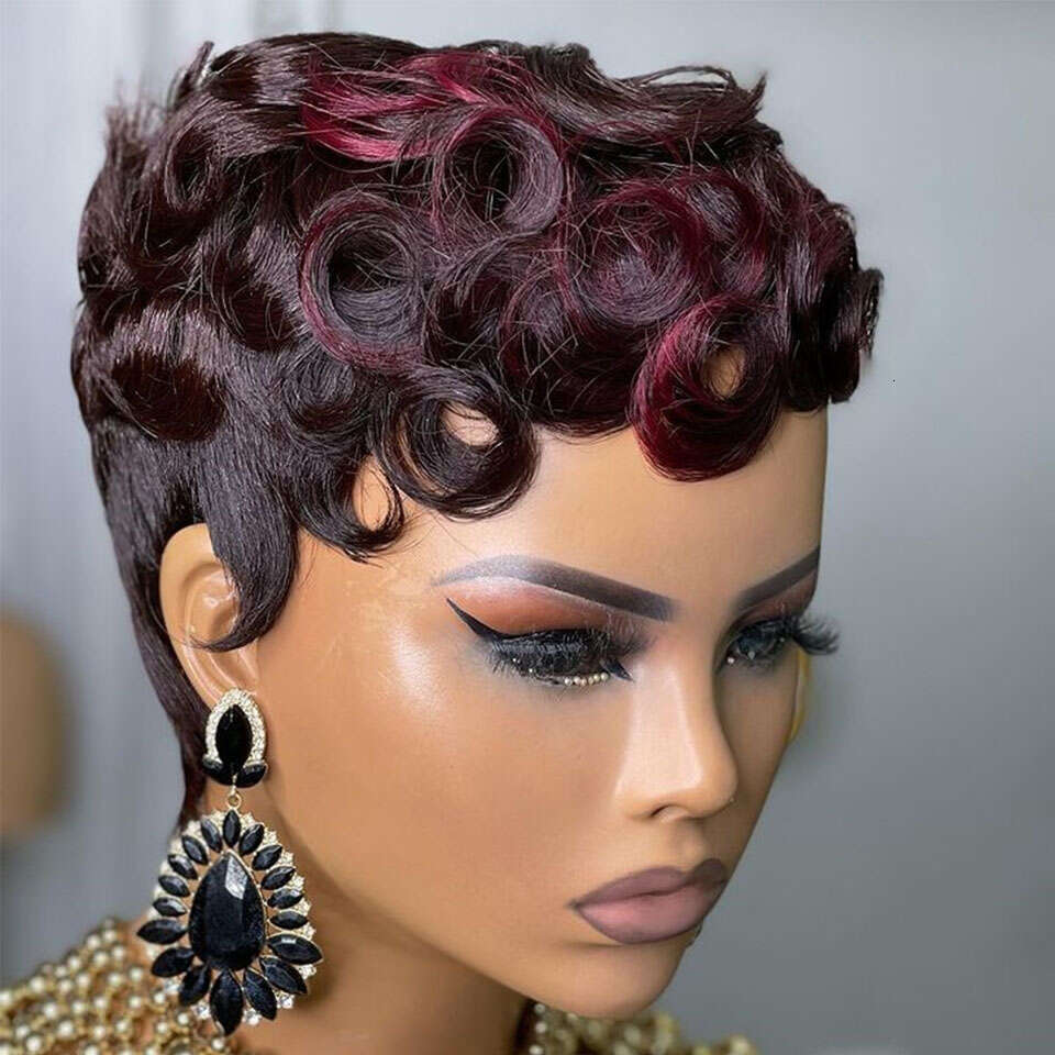 Deep Wave 613 Honey Blonde Short E Cut For Black Women Full Hine Made Curly Wigs Ginger Wig Human Hair